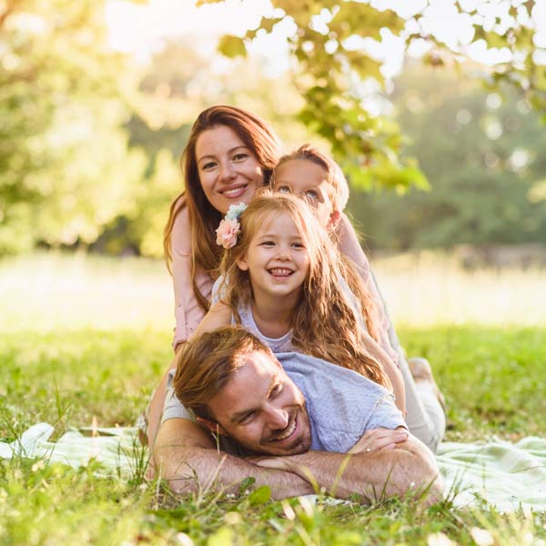 Happy Family in the garden